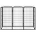 8-panel Dog Playpen Black 50x100 Cm Powder-coated Steel