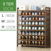 8 Tier Tower Bamboo Wooden Shoe Rack Corner Shelf Stand