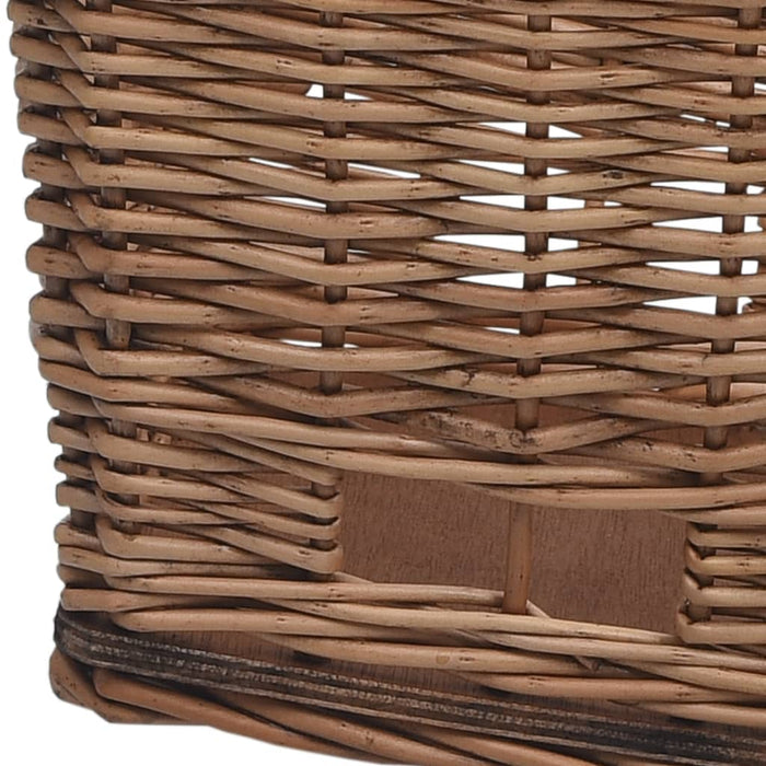 Bike Rear Basket with Cover 55x31x36 cm Natural Willow OIBKBT