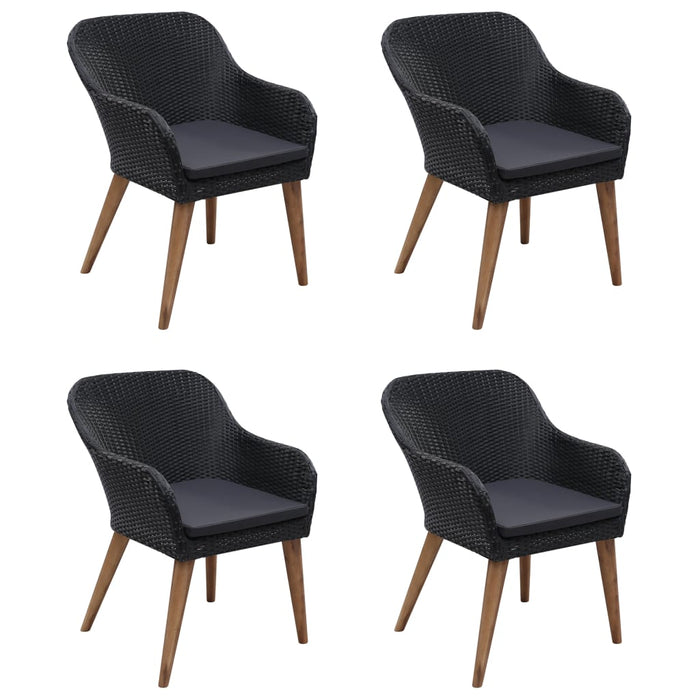 5 Piece Garden Dining Set Black Tblinxa