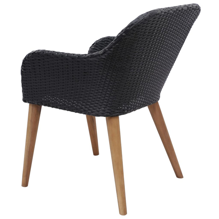 5 Piece Garden Dining Set Black Tblinxa