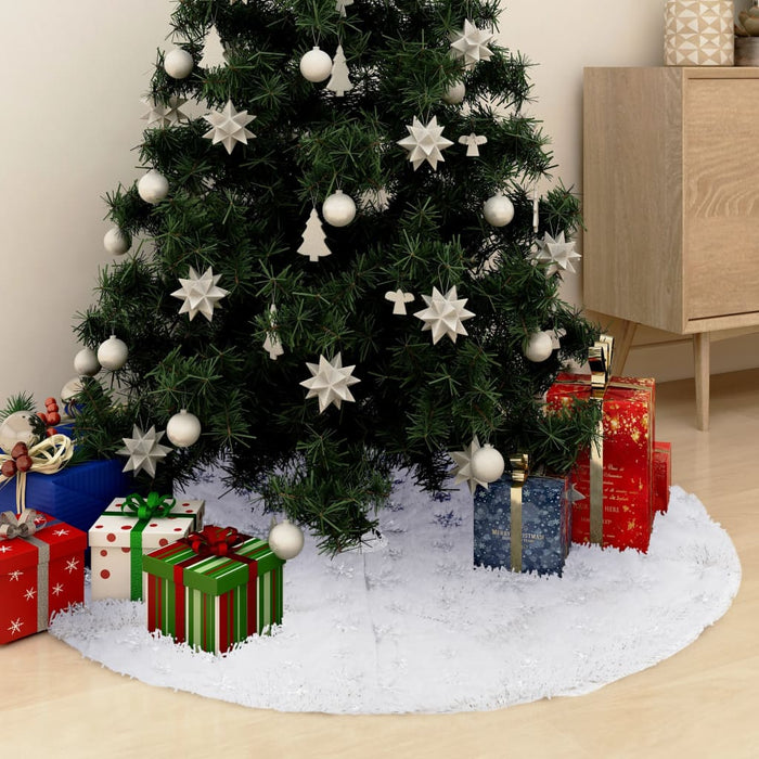 Luxury Christmas Tree Skirt White 150 cm Faux Fur TTBXIA
