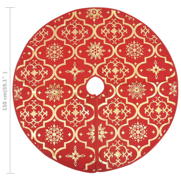 Luxury Christmas Tree Skirt with Sock Red 150 cm Fabric TTBXII