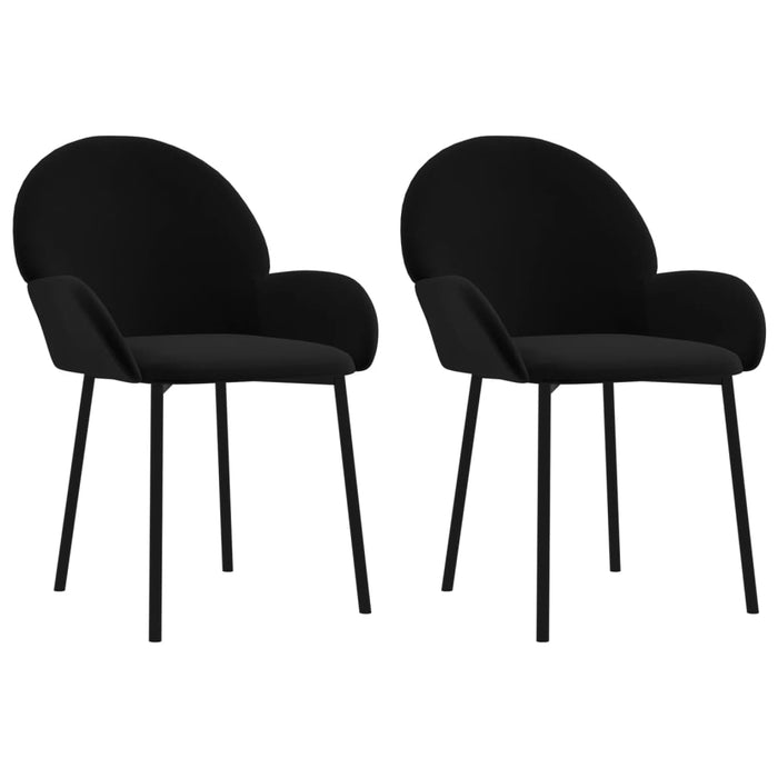 Dining Chairs 2 pcs Black Velvet TAAILK