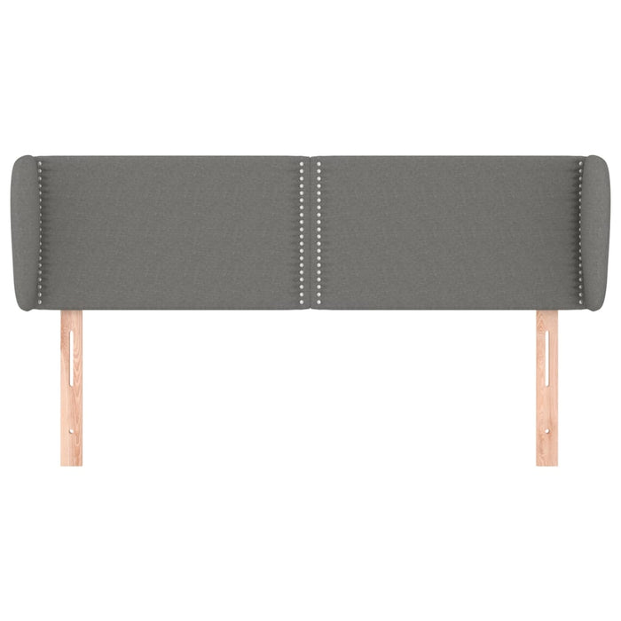 Queen Size Headboard With Ears Dark Grey 147X23X78/88 Cm Fabric Tooibbt