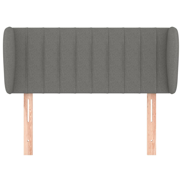 King Single Size Headboard With Ears Dark Grey 103X23X78/88 Cm Fabric Tooitit