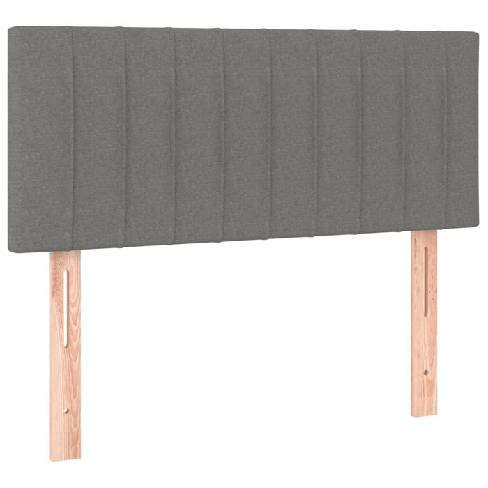 King Single Size Led Headboard Dark Grey 100X5X78/88 Cm Fabric Toxonao