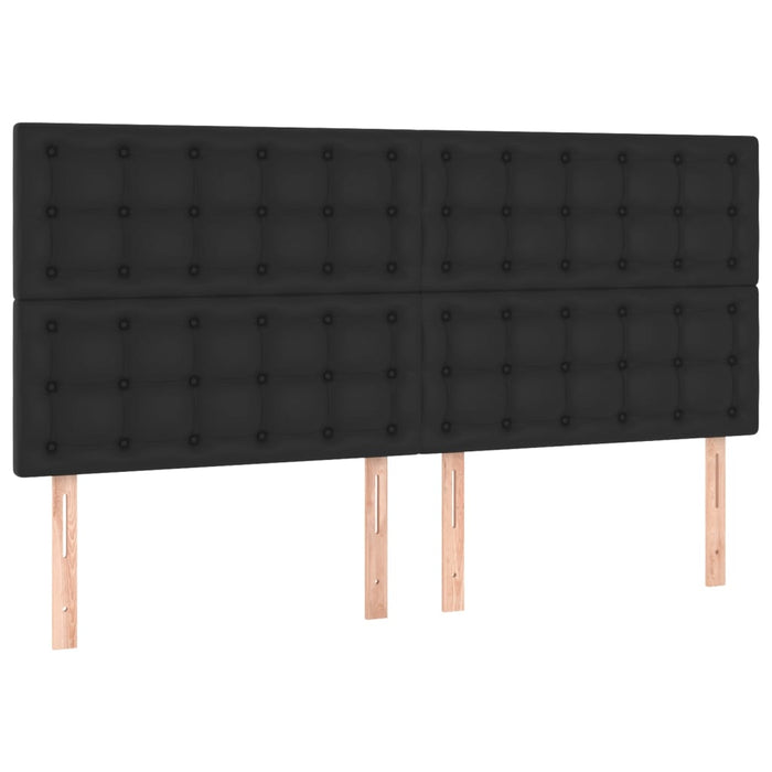 King Size Led Headboard Black 200X5X118/128 Cm Faux Leather Toxxptx