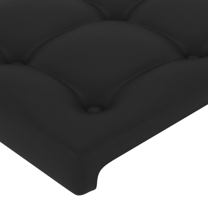 King Size Led Headboard Black 200X5X118/128 Cm Faux Leather Toxxptx