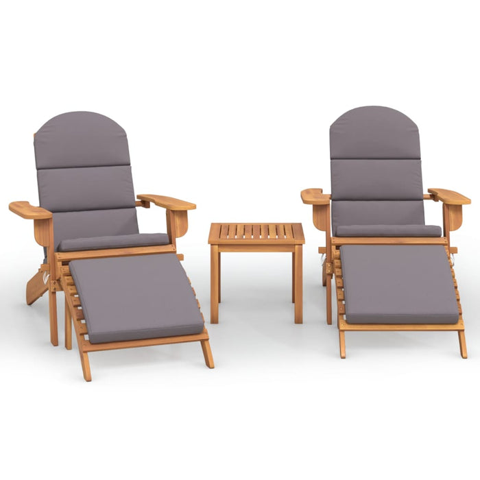3 Piece Adirondack Garden Lounge Set Solid Wood Acacia TOPXOXL