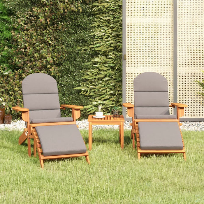 3 Piece Adirondack Garden Lounge Set Solid Wood Acacia TOPXOXL