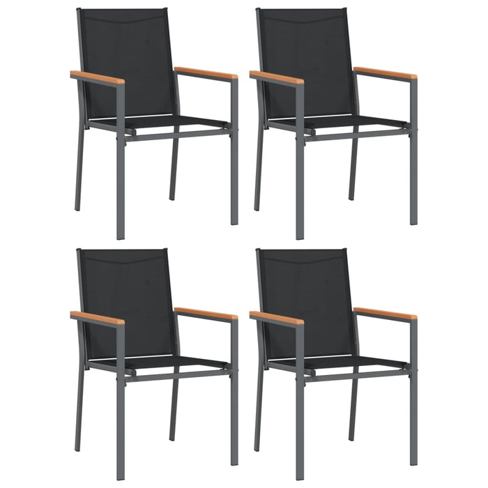 Garden Chairs 4 pcs Black 55x61.5x90 cm Textilene and Steel TONIBNP