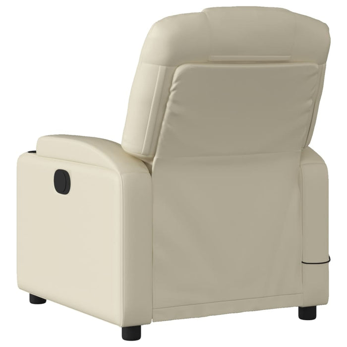 Massage Recliner Chair Cream Faux Leather Txbpknb