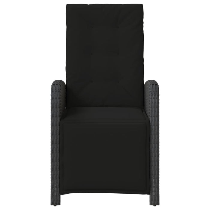 3 Piece Bistro Set With Cushions Black Poly Rattan Tlpxbo