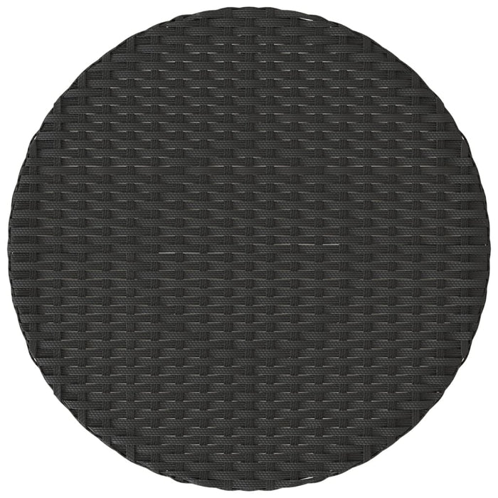 3 Piece Bistro Set With Cushions Black Poly Rattan Tlpxak