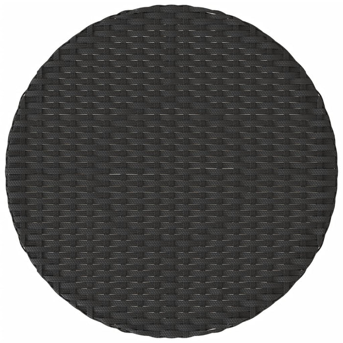 3 Piece Bistro Set With Cushions Black Poly Rattan Tlpxki