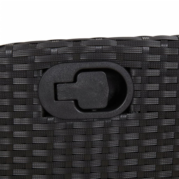 3 Piece Bistro Set With Cushions Black Poly Rattan Tlpxki