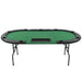 9-player Folding Poker Table 3 Fold Oval Green Nbxob