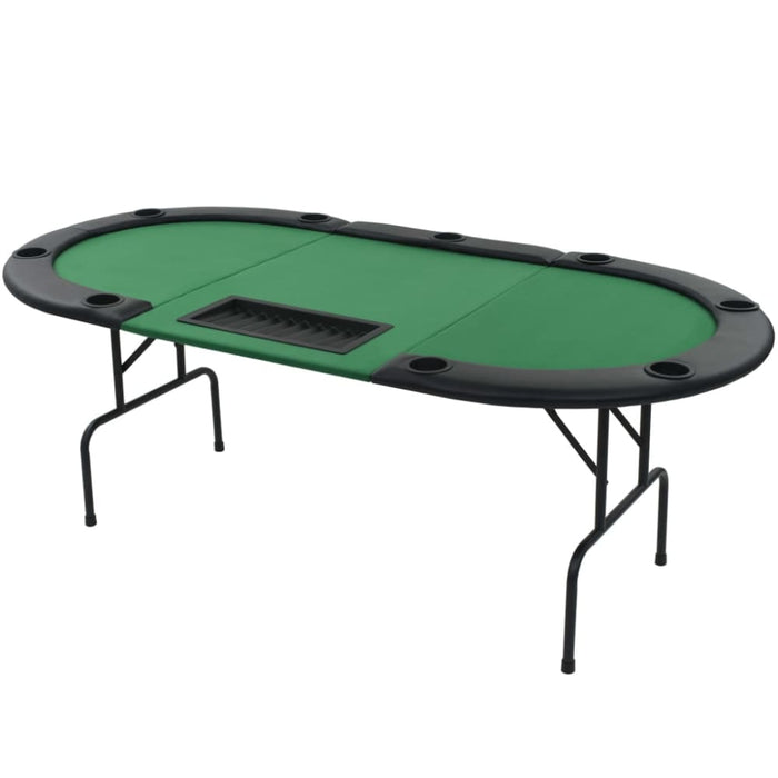 9-player Folding Poker Table 3 Fold Oval Green Nbxob