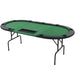 9-player Folding Poker Table 3 Fold Oval Green Nbxob