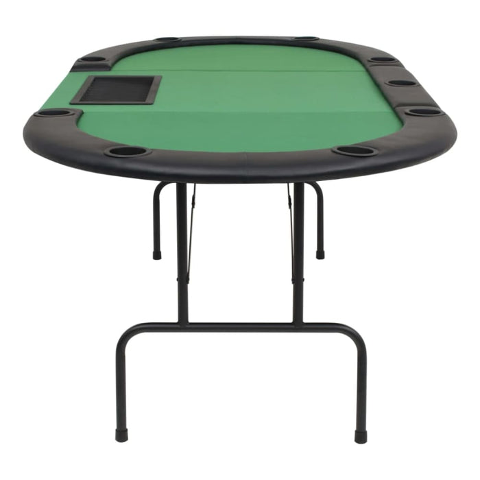 9-player Folding Poker Table 3 Fold Oval Green Nbxob