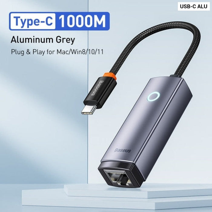 1000 100mbps Aluminum Usb c To Ethernet Adapter For Laptop