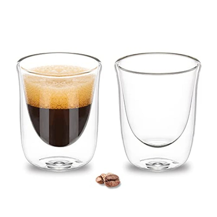 Pack Of 2 60Ml Double Layer Glass Mugs For Coffee And Tea