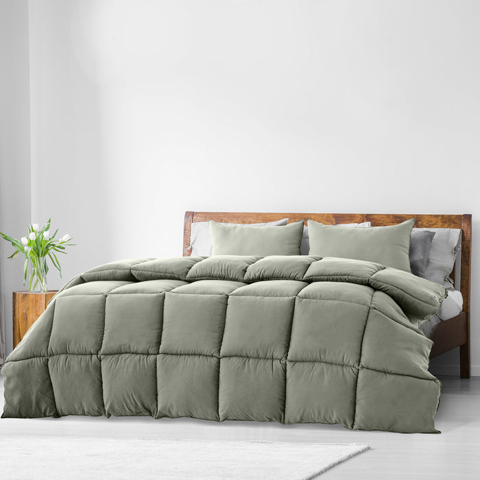 350Gsm Charcoal Bamboo Quilt Luxury Bedding Duvet All Seasons - King - Charcoal