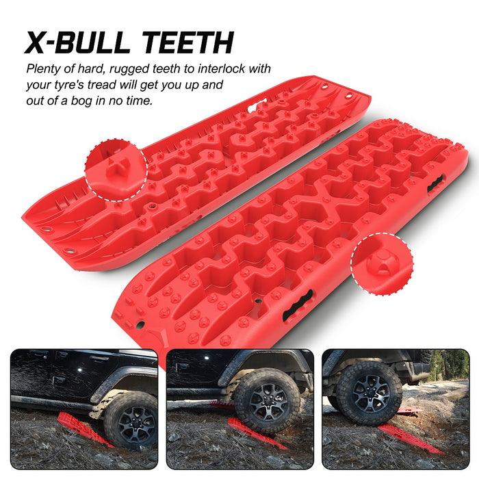 Recovery Tracks Gen 3.0 Sand Track Mud Snow 10T 2 Pairs 4Pc 4Wd 4X4 Red