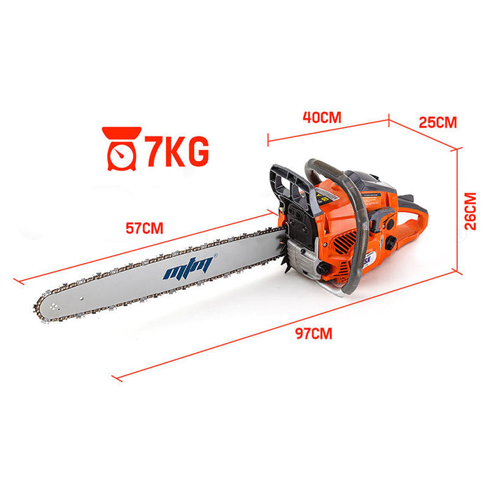 Petrol Commercial Chainsaw 22 Bar E-Start Tree Pruning Chain Saw Top Handle