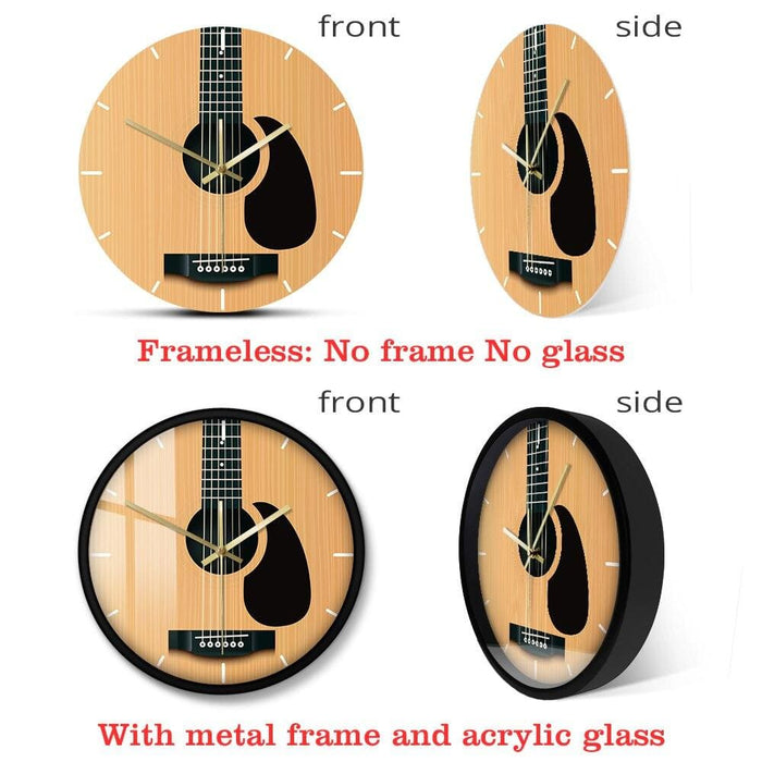 Acoustic Guitar Decorative Wall Clock Music Instrument