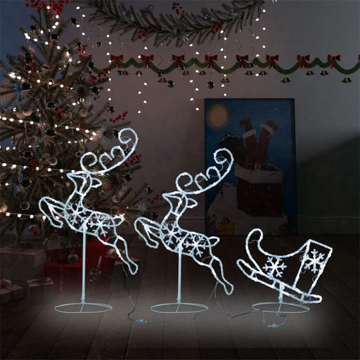 Acrylic Christmas Flying Reindeer&sleigh 260x21x87cm Cold