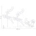 Acrylic Christmas Flying Reindeer&sleigh 260x21x87cm