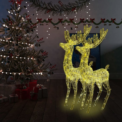 Xxl Acrylic Christmas Reindeers 250 Led 2 Pcs 180 Cm Warm