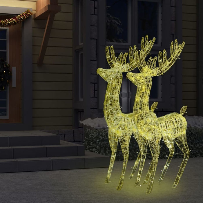 Xxl Acrylic Christmas Reindeers 250 Led 2 Pcs 180 Cm Warm