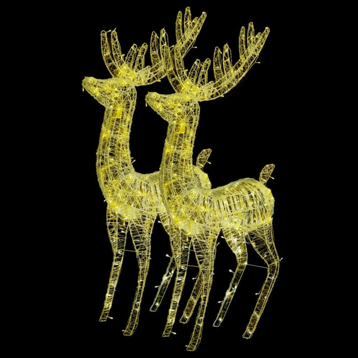 Xxl Acrylic Christmas Reindeers 250 Led 2 Pcs 180 Cm Warm