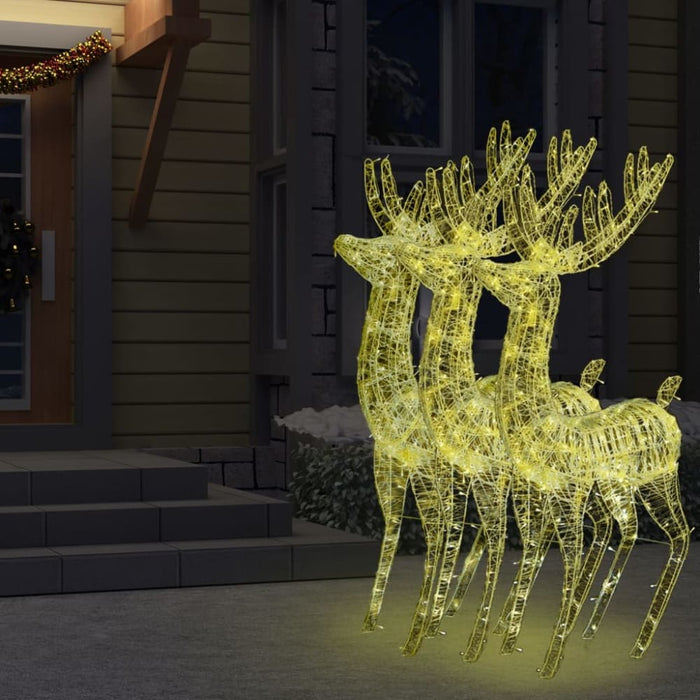 Xxl Acrylic Christmas Reindeers 250 Led 3 Pcs 180 Cm Warm