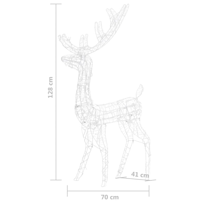 Acrylic Reindeer Christmas Decoration 140 Leds 128cm