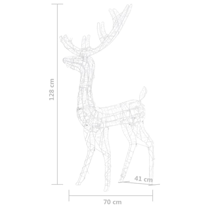 Acrylic Reindeer Christmas Decoration 140 Leds 128cm Warm