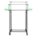 Adjustable Clothes Rack 4 Castors 2 Hanging Rails Pbxox