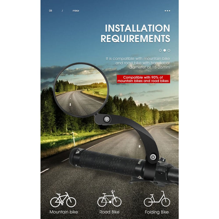 Adjustable Convex Bicycle Rearview Mirror
