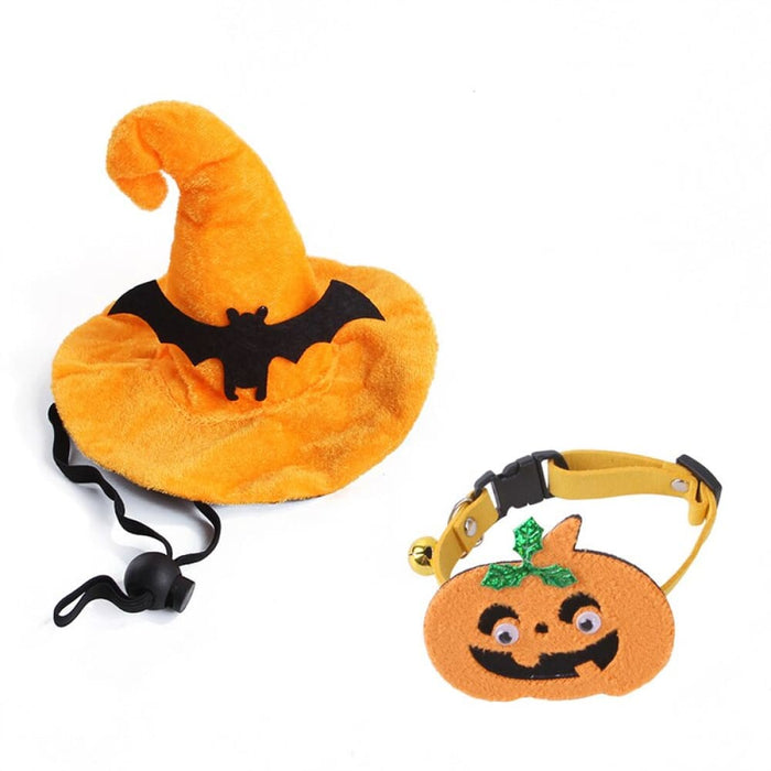 Adjustable Costume Elastic Witch Bat Hat With Pumpkin