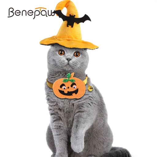 Adjustable Costume Elastic Witch Bat Hat With Pumpkin