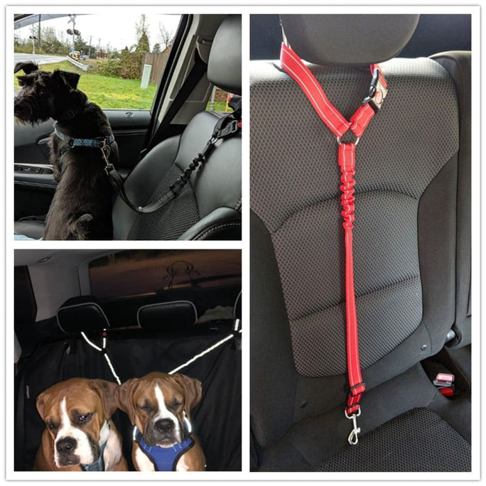 Adjustable Reflective Elastic Headrest Restraint Pet