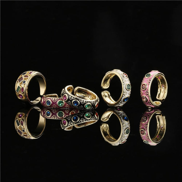 Adjustable Vintage Rings Gold Colour Copper Finger