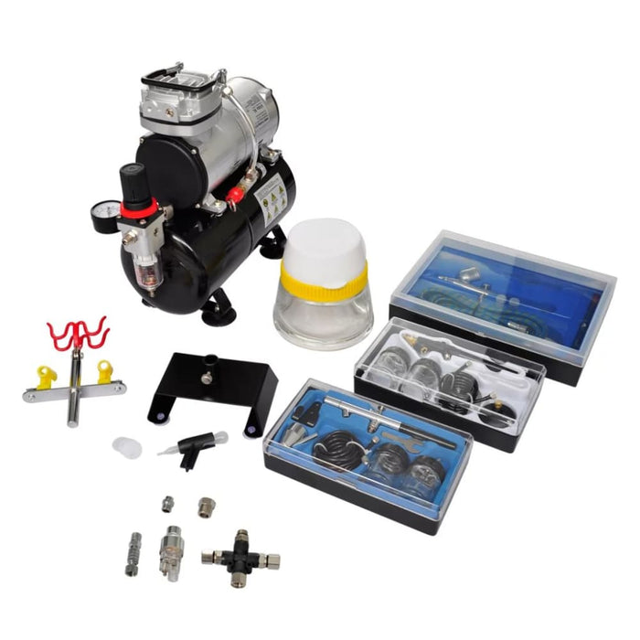 Airbrush Compressor Set with 3 Pistols 310 x 150 Mm Oabxna