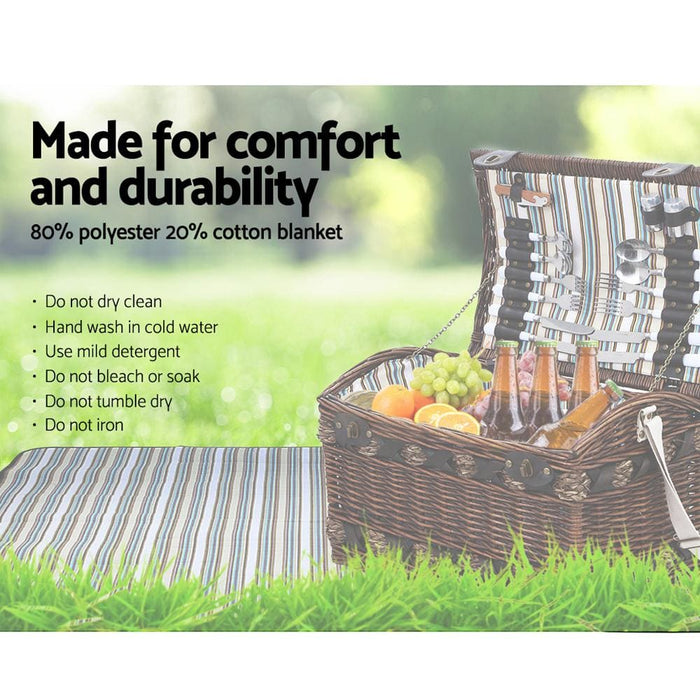 Alfresco 4 Person Wicker Picnic Basket Baskets Outdoor