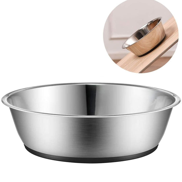 Anti Skid Stainless Steel Dog Bowl Water Food with Silicone