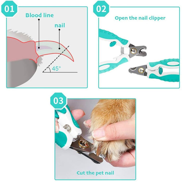 Anti - slip Ergonomic Handle Pet Nail Trimmer Grooming Tool