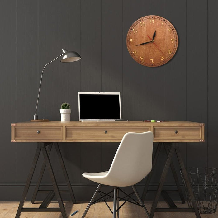 Arabic Numerals Wooden Wall Clock